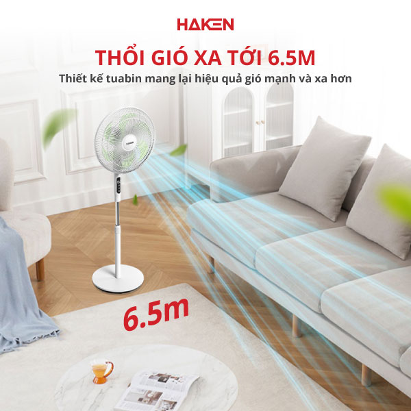 Quạt Cây HAKEN QC19 16 Inch: Đỉnh Cao Động Cơ Không Chổi Than, Siêu Tiết Kiệm Điện