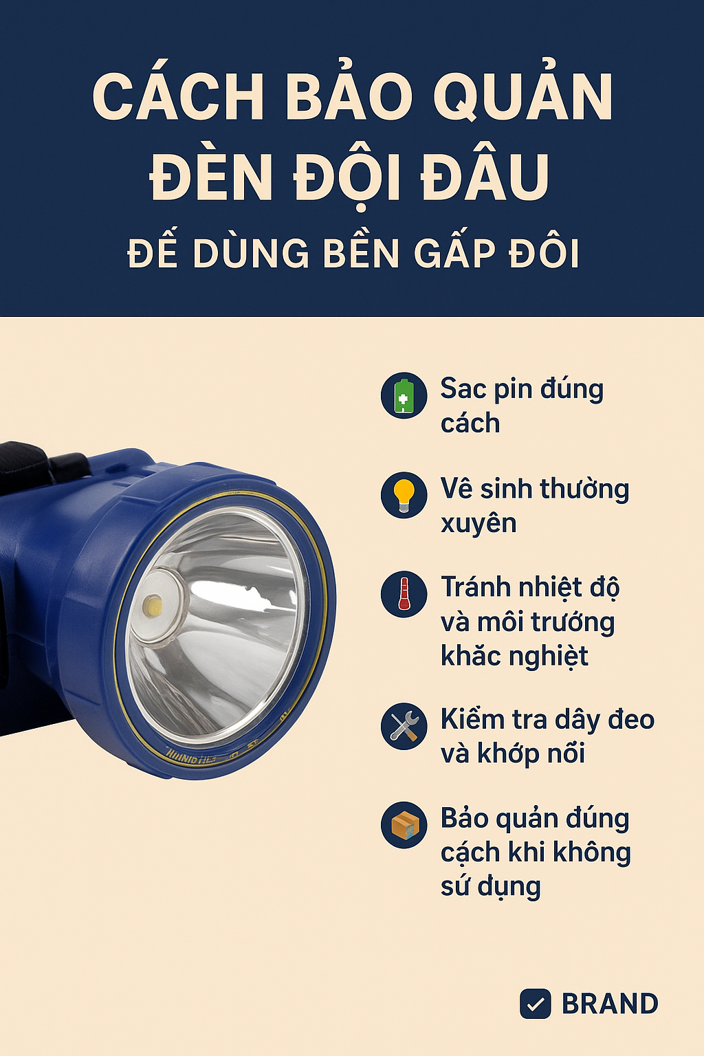 Cách bảo quản đèn đội đầu để dùng bền gấp đôi