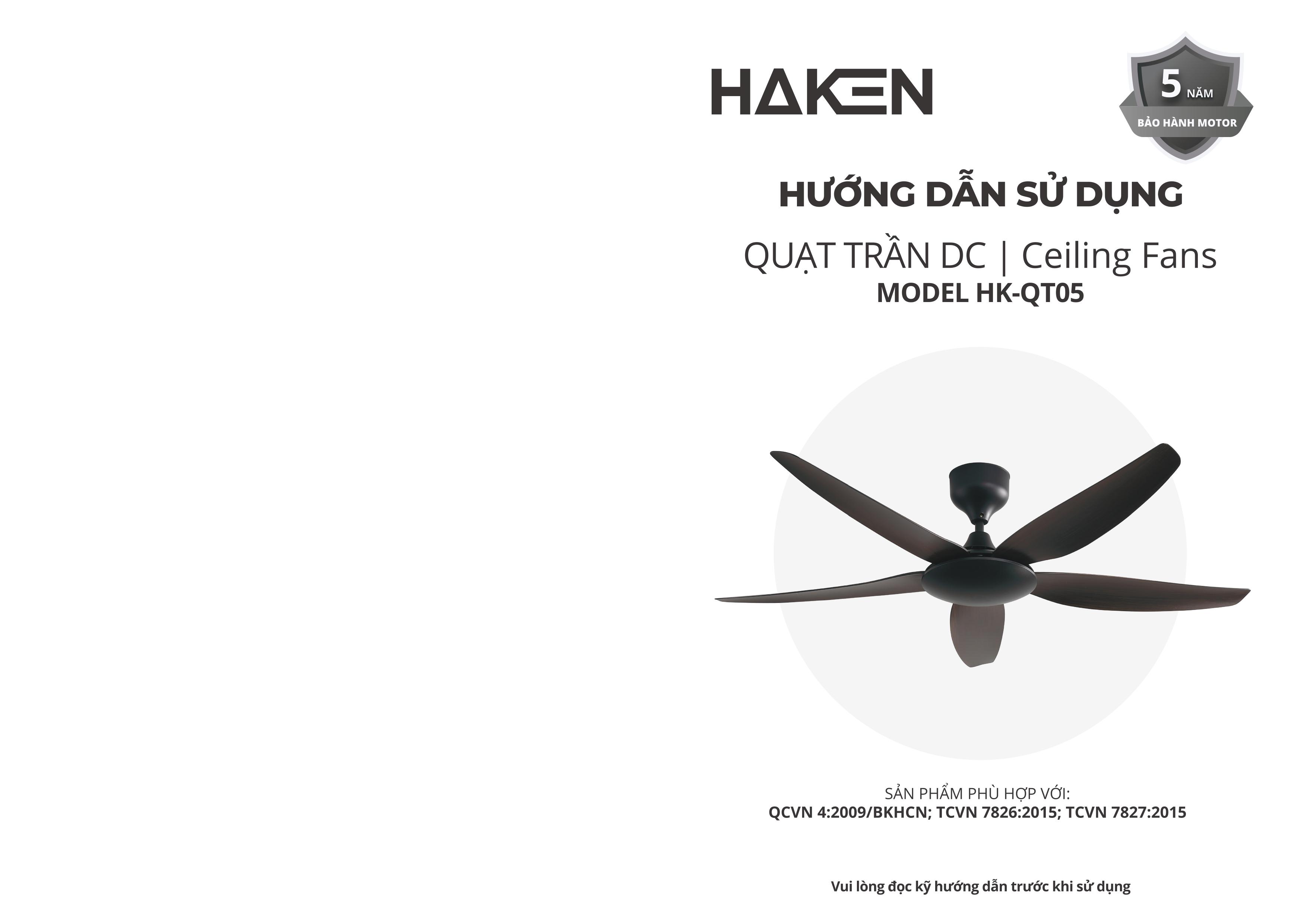 Hướng dẫn sử dụng điều khiển + lắp đặt quạt trần QT05