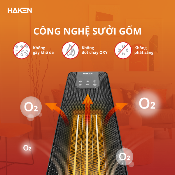Quạt Sưởi Gốm HAKEN HK-QS29: Công Nghệ Sưởi Ấm Hiện Đại, Bảo Vệ Sức Khỏe Toàn Diện